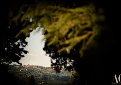 View of Volterra from the villa wedding in Tuscany Andrea Corsi
