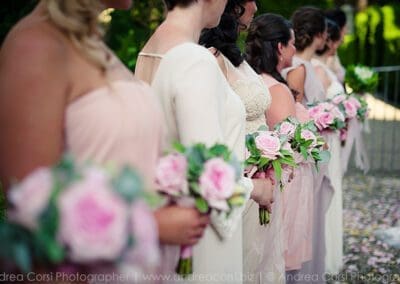 PInk bridesmaids bouquets tuscany wedding